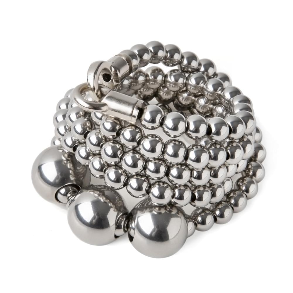 Acala Full Stainless Steel Self Defense Beads Bracelet Self Defense Jewelry - Tophatter Daily Deals