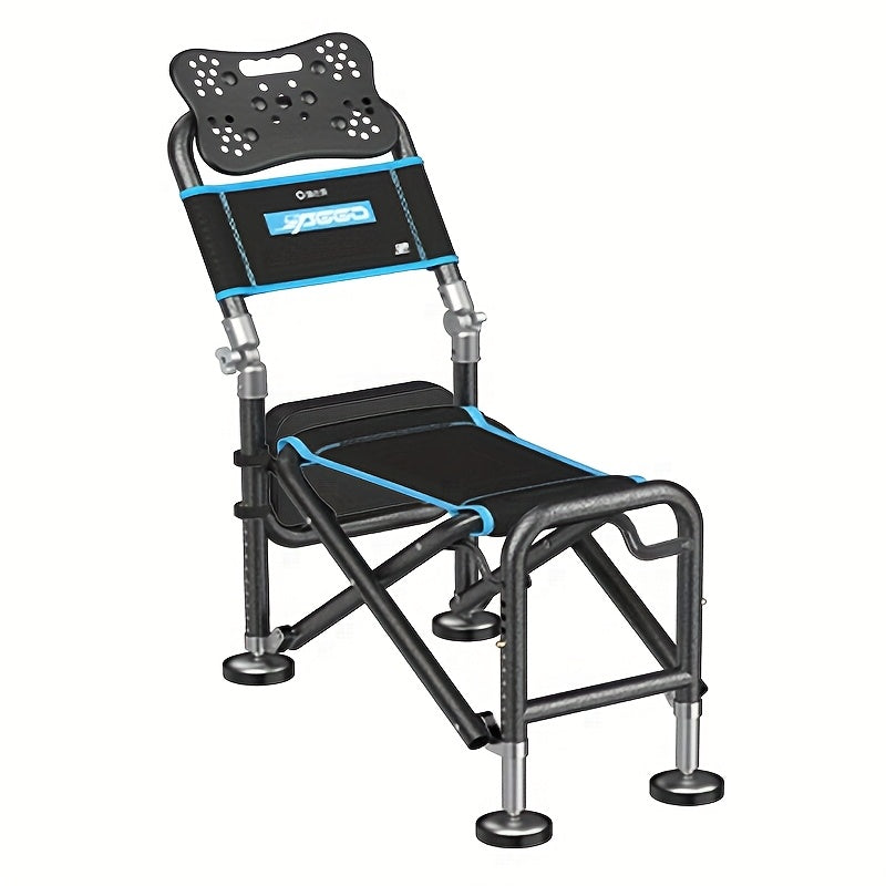 Portable Fishing Chair Adjustable Foldable Black Iron Outdoor > Fishing - Tophatter Daily Deals