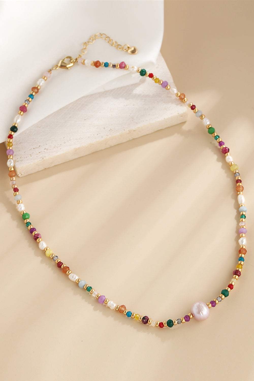 Multicolored Bead Necklace Necklaces - Tophatter Daily Deals