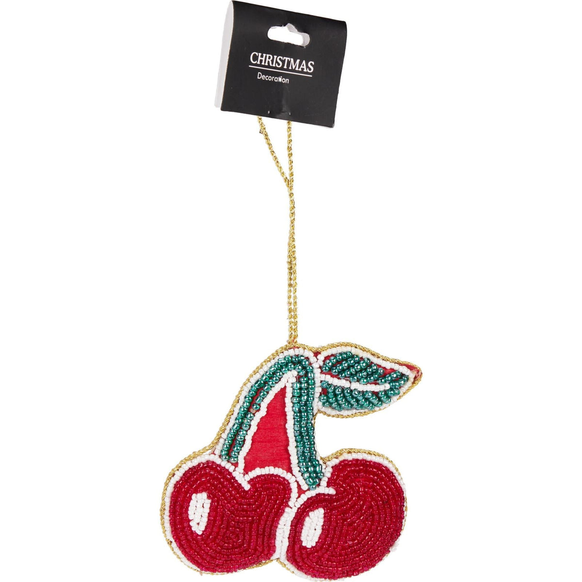Cherry Beaded Christmas Tree Bauble | Colourful Fruit-shaped Tree Ornaments Baubles - Tophatter Daily Deals