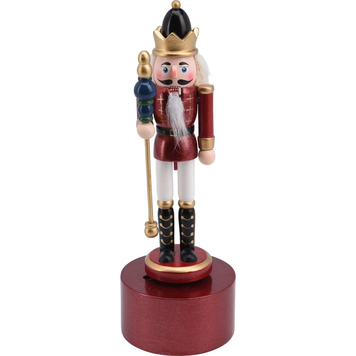 Musical Wooden Christmas Nutcracker Soldier | Nutcracker with Music Box - 24cm Ornament - Tophatter Daily Deals