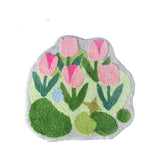 Pink Tulips Carpet 120x120cm 0 - Tophatter Daily Deals