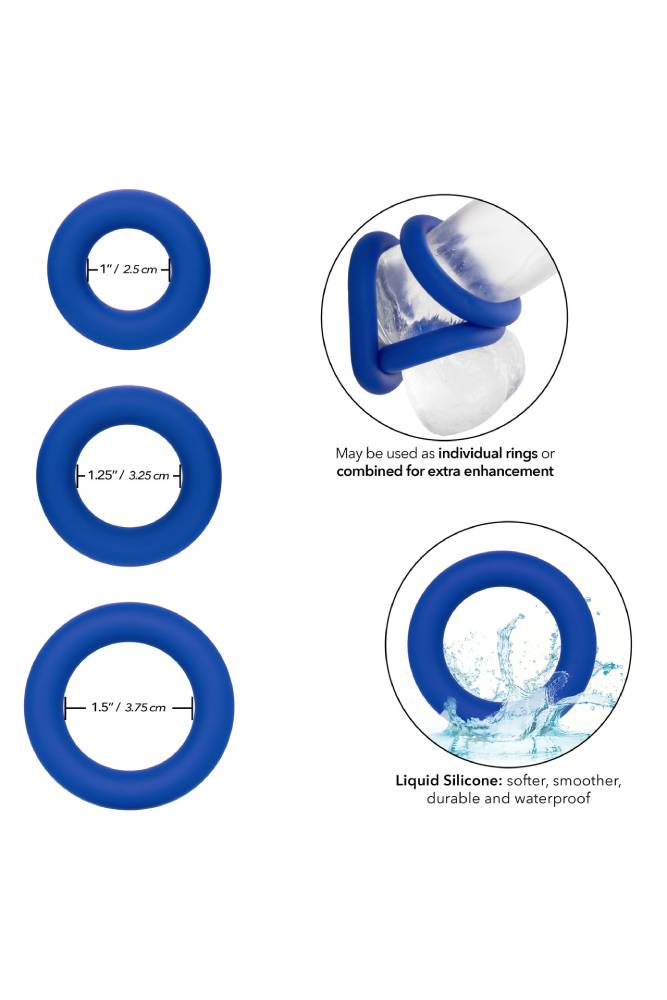 Cal Exotics - Admiral - Universal Cock Ring Set - Blue Sex Toy - Tophatter Daily Deals