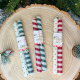 Pair of Unscented Christmas Candles | Set of 2 Tapered Dinner Candles - 25cm Candle - Tophatter Daily Deals