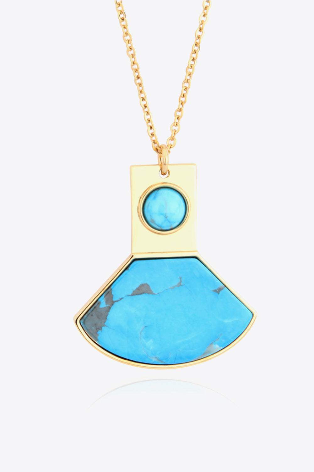 18K Gold Plated Turquoise Pendant Necklace Pastel Blue One Size Necklaces - Tophatter Daily Deals