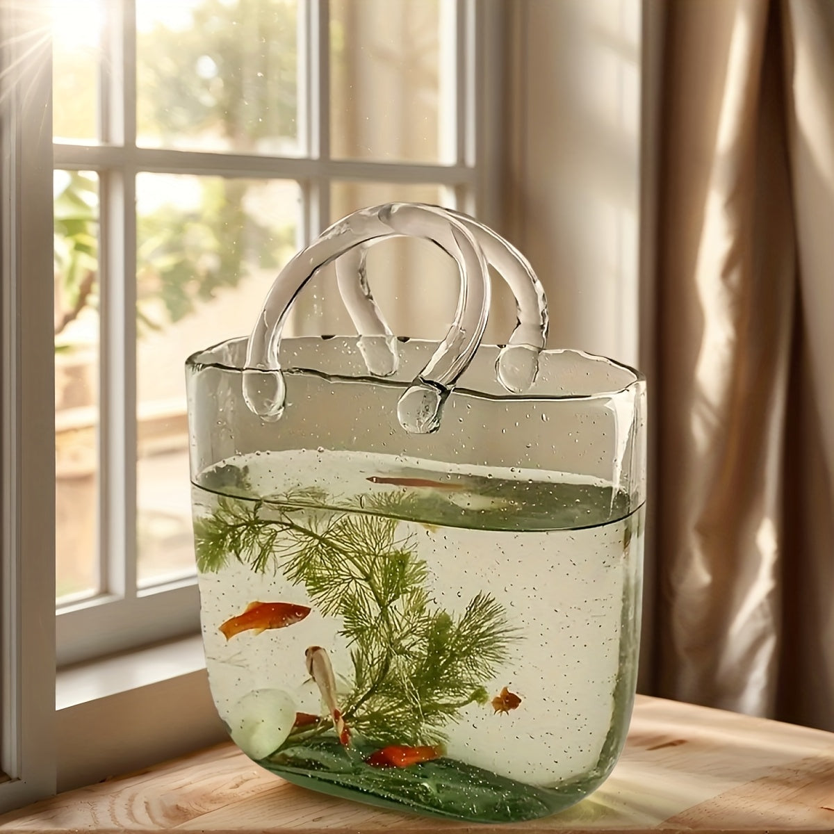 Nordic Style Handbag Glass Vase Fish Tank Home & Garden > Artificial Plants > Pots, Planters & Accessories - Tophatter Daily Deals