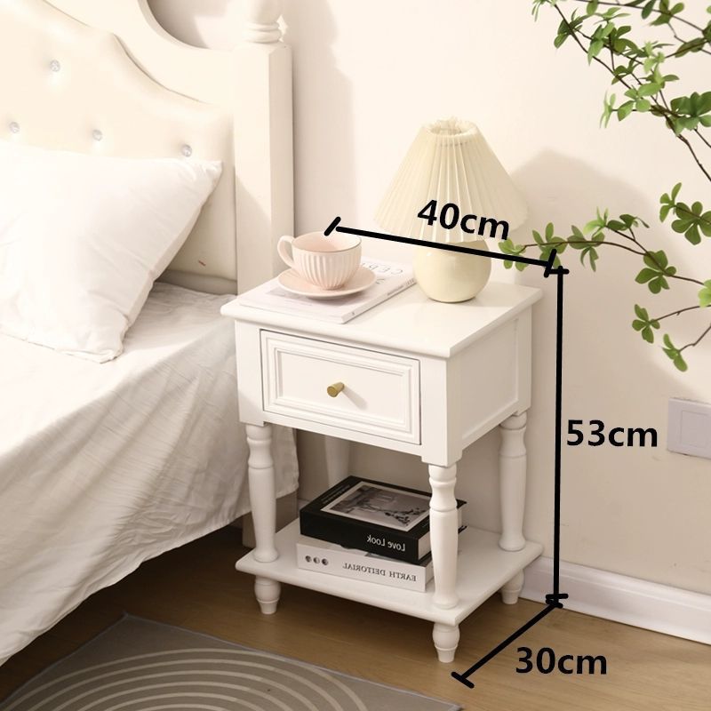 Bedside Table Small American Solid Wood Walnut Modern Minimalist Wood Grain White Wide Golden 40CM 0 - Tophatter Daily Deals