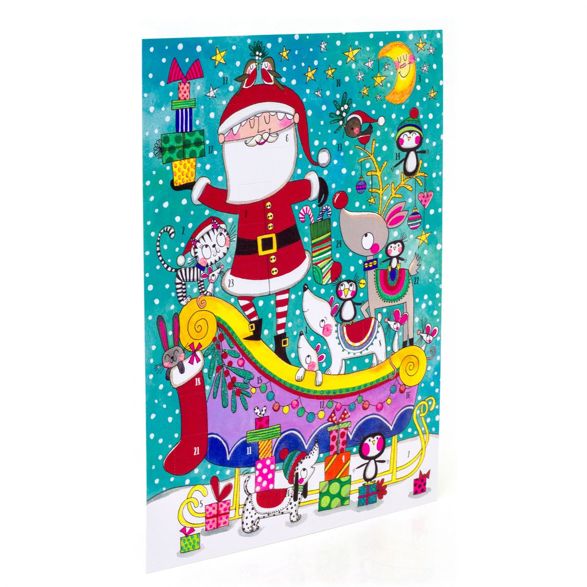 Santa Sleigh Animals Christmas Advent Calendar | Children's Traditional Calendar Advent Calendar - Tophatter Daily Deals