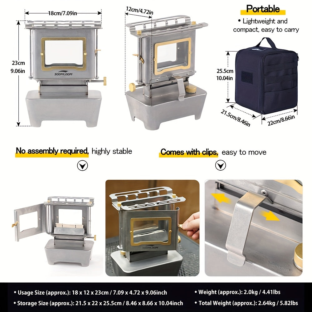 Camping Stove with Glass Window Camping & Hiking - Tophatter Daily Deals
