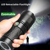 Tactical Flashlight Rechargeable Zoomable 8 Modes Camping & Hiking - Tophatter Daily Deals