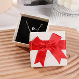 Bow Necklace Earrings Packaging Gift Box Red7.3x7.3x3.7cm 0 - Tophatter Daily Deals