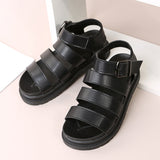Buckle Sandals Flat PlatformThick Bottom Shoes Women Summer 0 - Tophatter Daily Deals