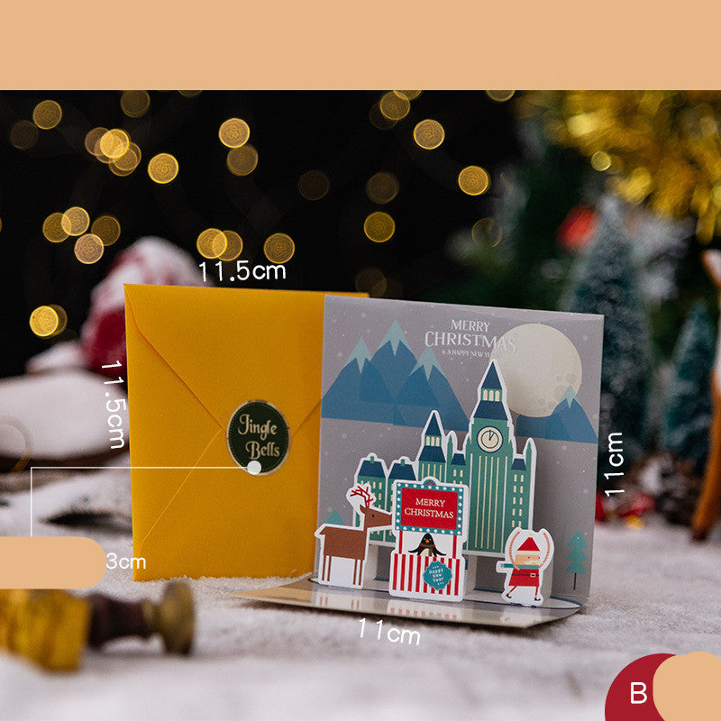 3D Three-dimensional Greeting Card Creative Christmas Eve Section BHK018 0 - Tophatter Daily Deals