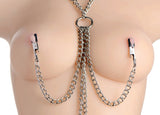 Master Series Chained Collar & Nipple To Clit Clamps Nipple Clamps - Tophatter Daily Deals