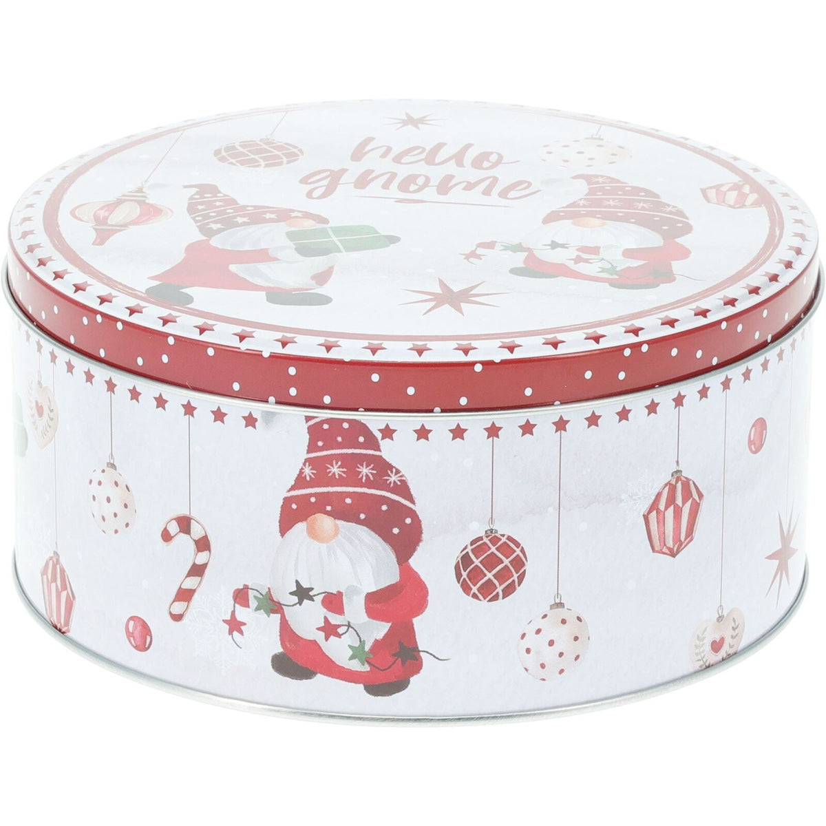 Set of 3 Christmas Gonk Storage Tins | 3-piece Gnome Round Kitchen Nesting Tins Biscuit Tin - Tophatter Daily Deals