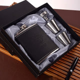 7oz Stainless Steel Bottle Set Portable Gift Box Grey Thick Black Pidgeon 0 - Tophatter Daily Deals