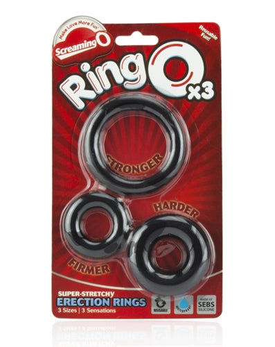 RingO X3 Cock Rings Mixed Pack - Black > Cock Ring > Sets - Tophatter Daily Deals