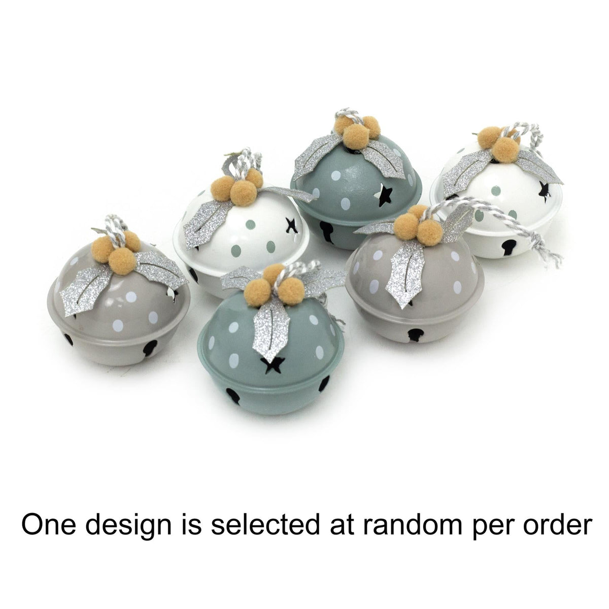 Set of 6 Baubles Pastel Jingle Bells | Christmas Tree Hanging Ornaments - 4cm Baubles - Tophatter Daily Deals