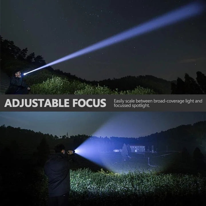 90000 Lumens XHP50.2 Zoom Flashlight USB Rechargeable - Tophatter Daily Deals