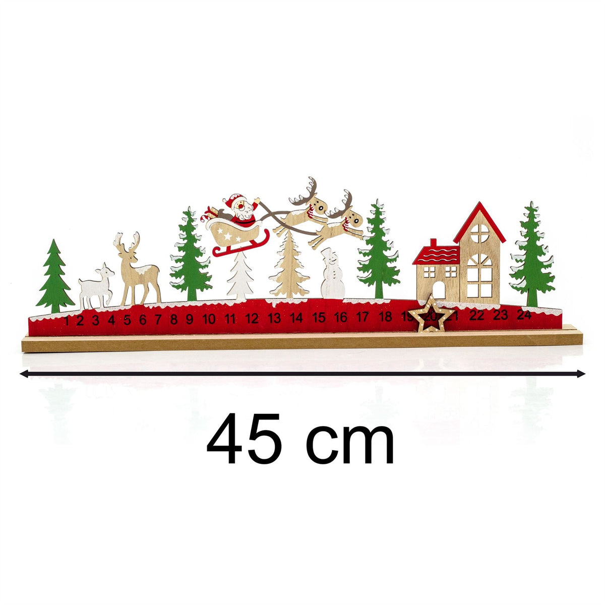 Santa's Sleigh Ride Christmas Advent Calendar | Wooden Christmas Calendar - 45cm Advent Calendar - Tophatter Daily Deals