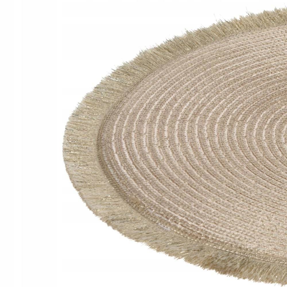 Champagne Gold Round Placemat | Woven Gold Shimmer Table Place Mat - 35cm Placemat - Tophatter Daily Deals