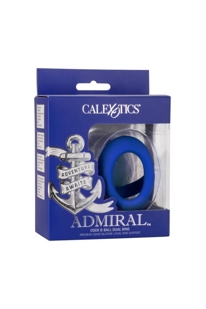 Cal Exotics - Admiral - Cock & Ball Dual Ring - Blue Sex Toy - Tophatter Daily Deals
