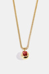 Zircon 18K Gold-Plated Geometrical Shape Pendant Necklace Deep Red One Size Necklaces - Tophatter Daily Deals