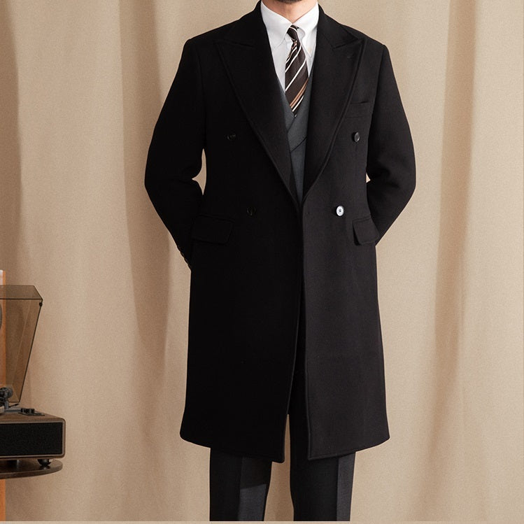 Insulating Men's Double-Breasted Midcoat - Wool, Winter 3D Changing Face Moving Picture Frame - Tophatter Daily Deals
