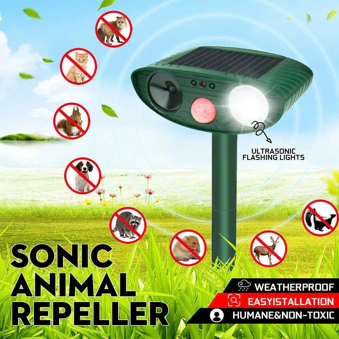 Ultrasonic Chipmunk Repeller Solar Garden Pest Deterrent - Tophatter Daily Deals