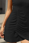 Ruched Round Neck Mini Tank Dress Casual Dresses - Tophatter Daily Deals