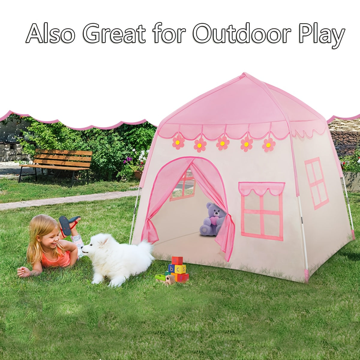 Floral Tent Playhouse for Kids Outdoor Play Tents & Playhouse - Tophatter Daily Deals