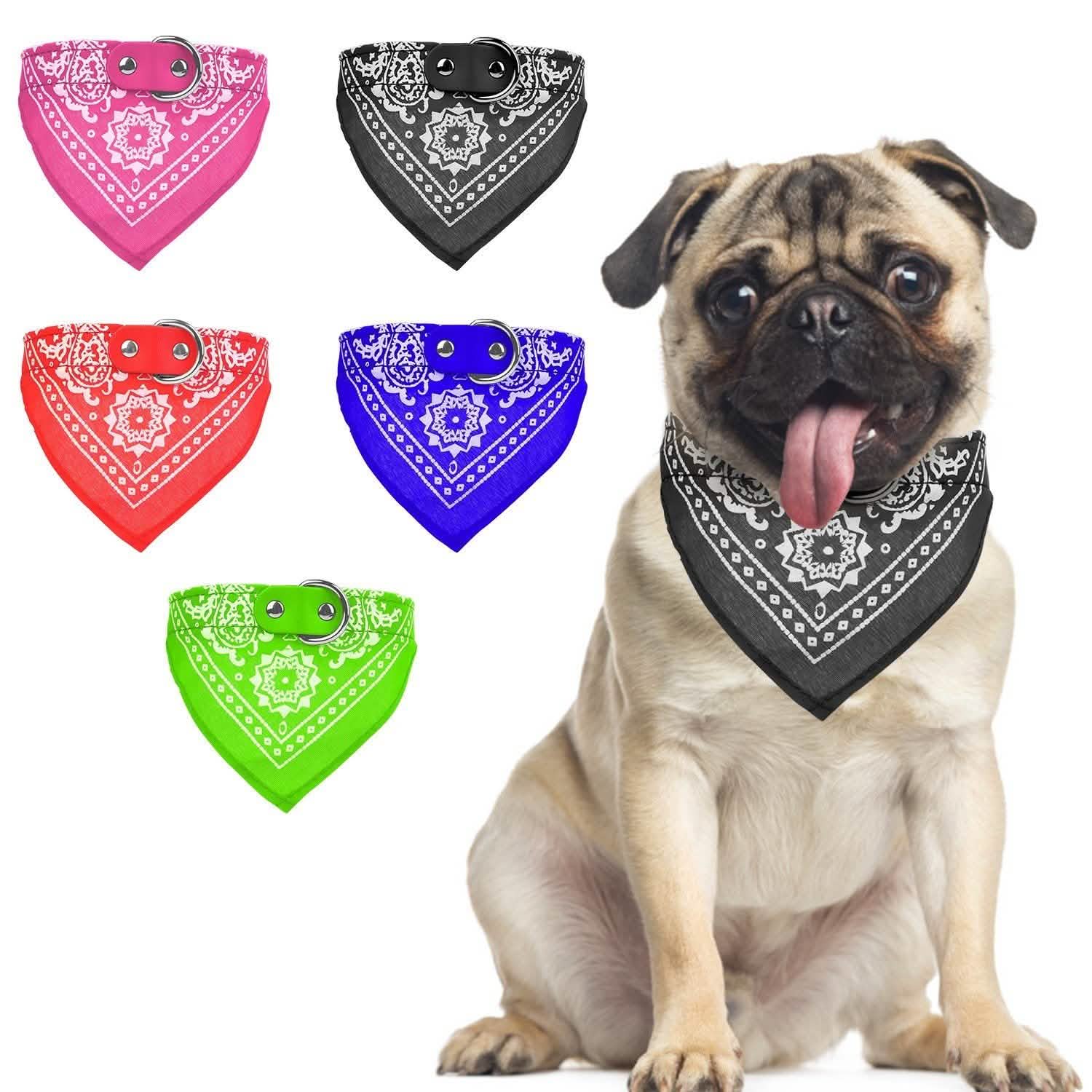 Adjustable Bandana Leather Pet Collar Pet Supplies - Tophatter Daily Deals