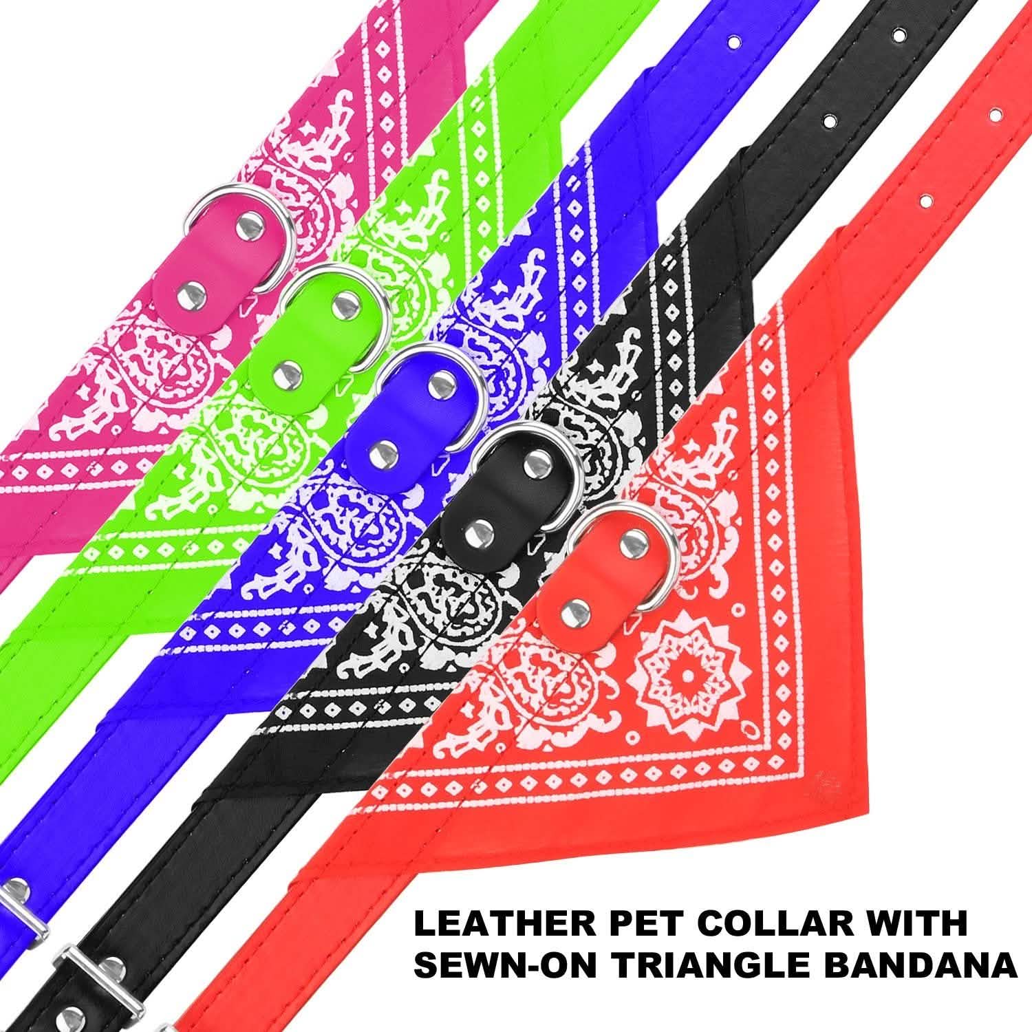 Adjustable Bandana Leather Pet Collar Pet Supplies - Tophatter Daily Deals