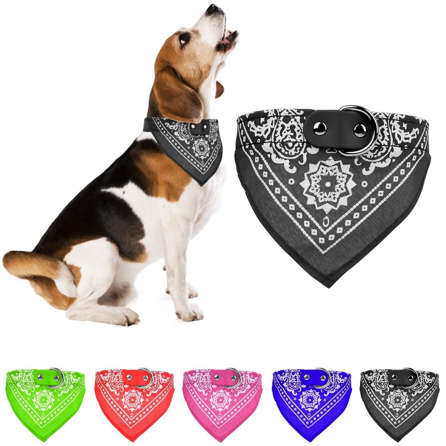 Adjustable Bandana Leather Pet Collar Pet Supplies - Tophatter Daily Deals