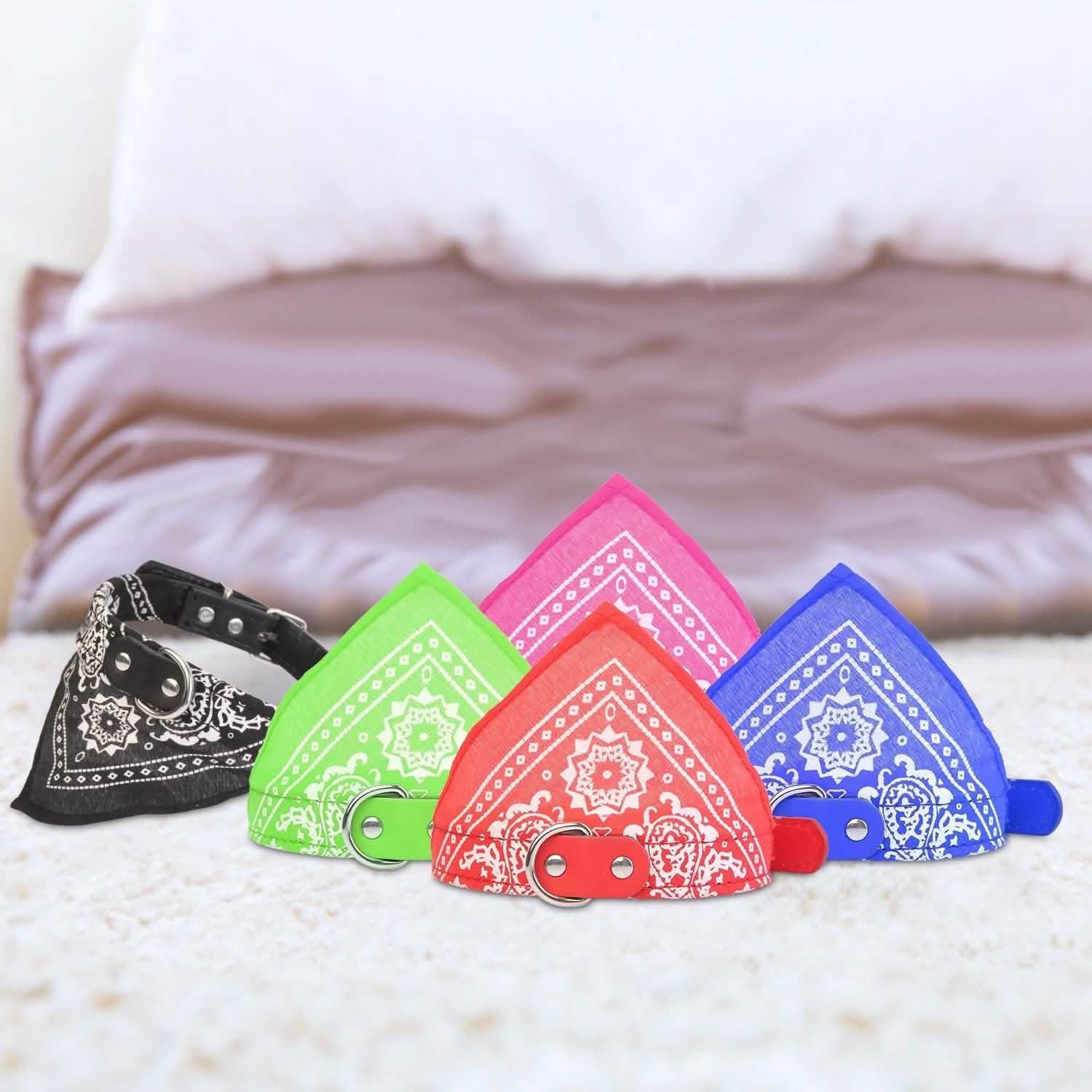 Adjustable Bandana Leather Pet Collar Pet Supplies - Tophatter Daily Deals