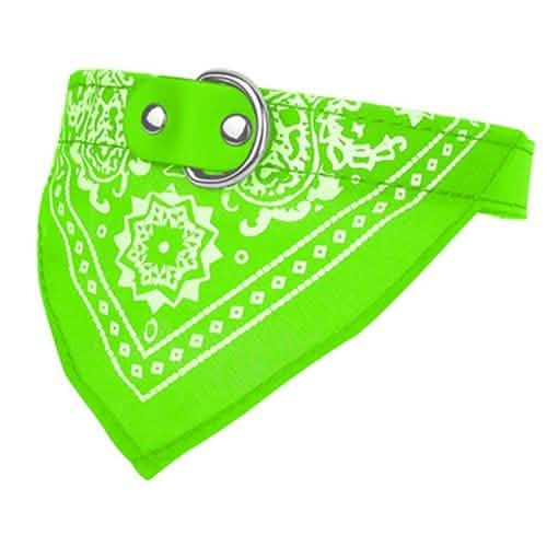 Adjustable Bandana Leather Pet Collar Green Pet Supplies - Tophatter Daily Deals