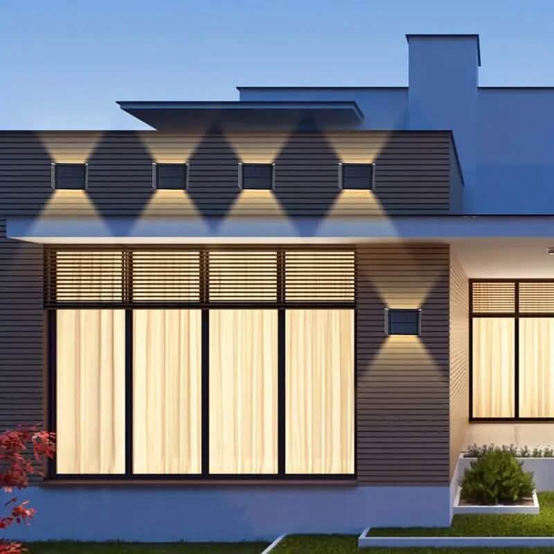 Adjustable Beam Solar Wall Sconce Outdoor Light with 140 Lumens Solar Outdoor Lights - Tophatter Daily Deals