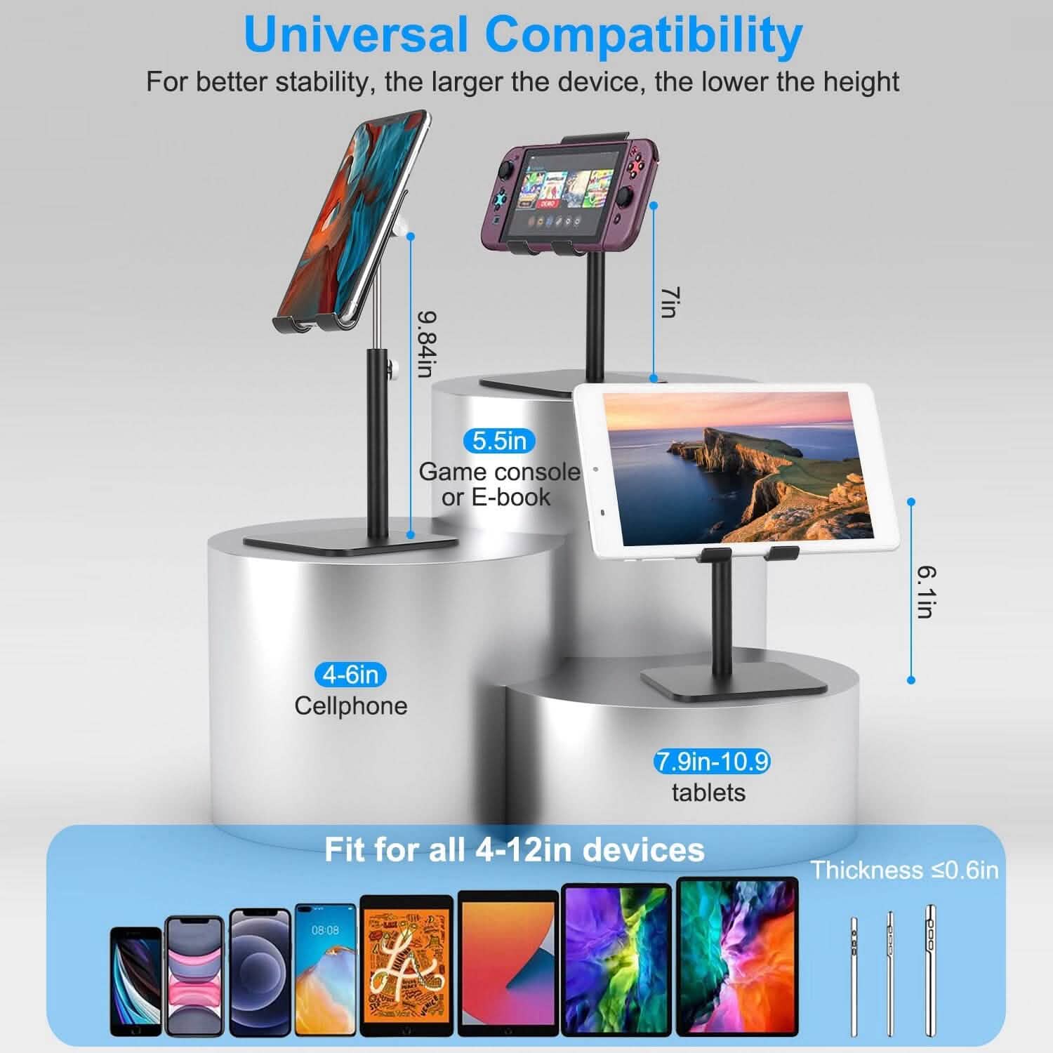 Adjustable Cellphone Tablet Stand Mobile Accessories - Tophatter Daily Deals