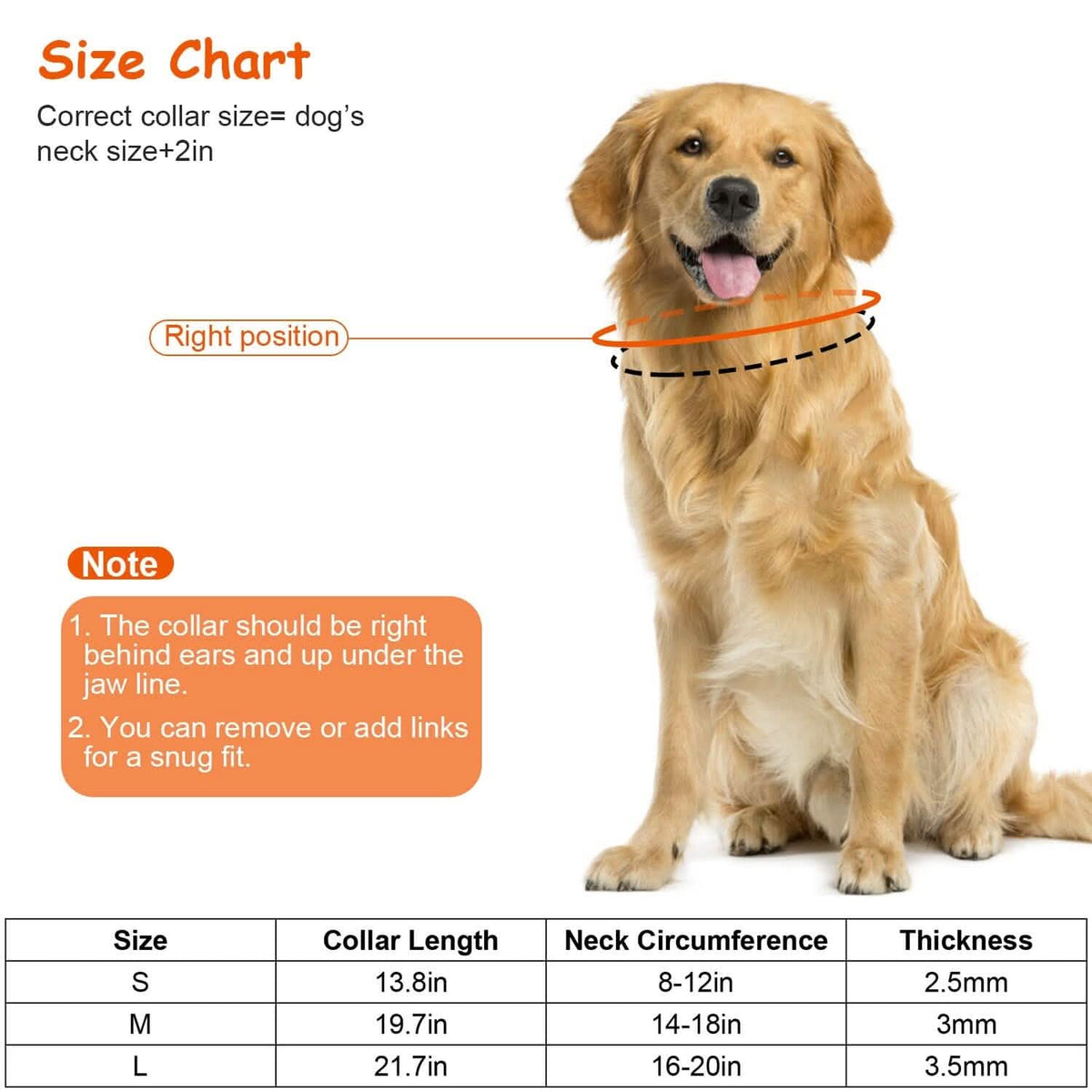 Adjustable Dog Choke Collar Training Chain Pet Supplies - Tophatter Daily Deals