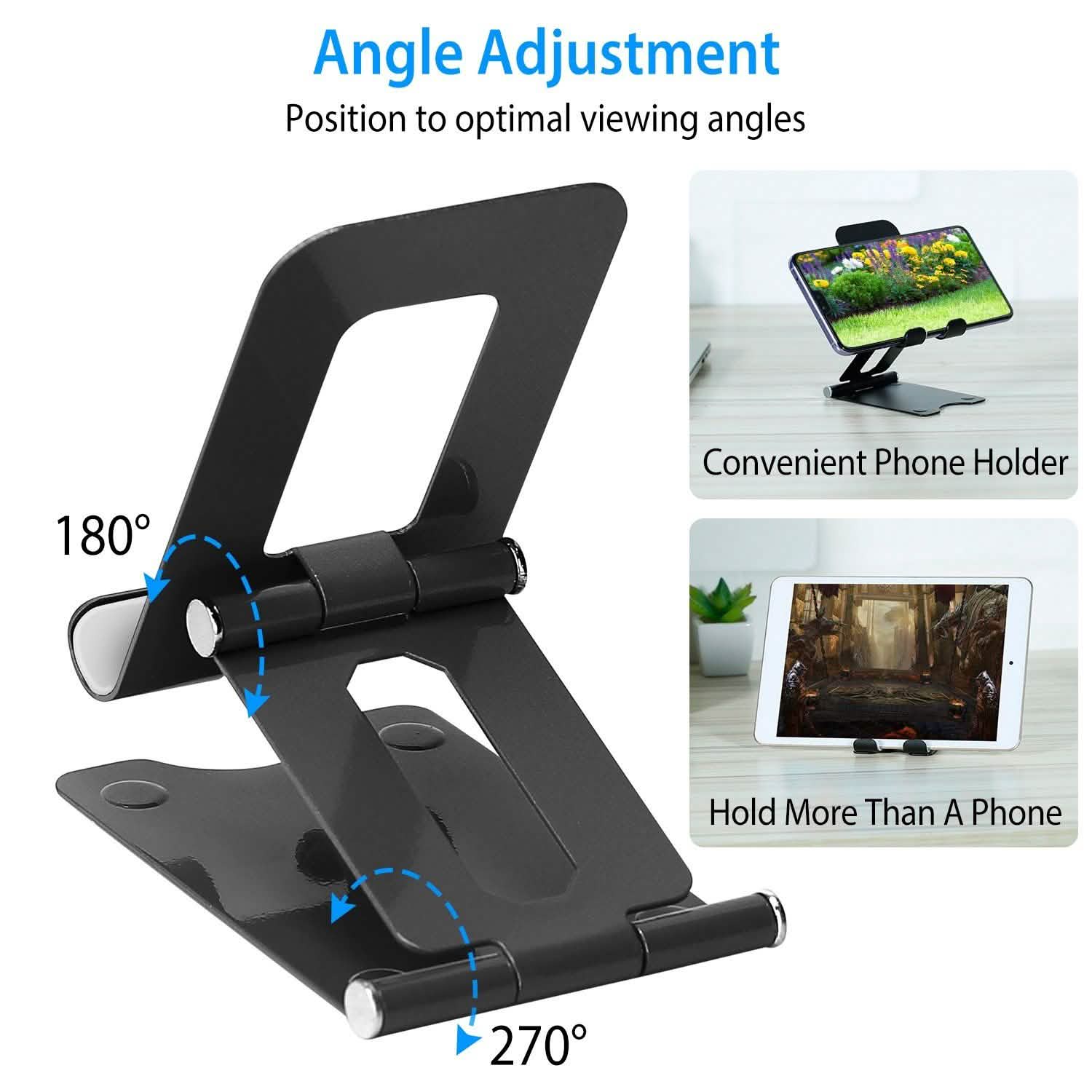 Adjustable Foldable Desktop Phone Stand Mobile Accessories - Tophatter Daily Deals