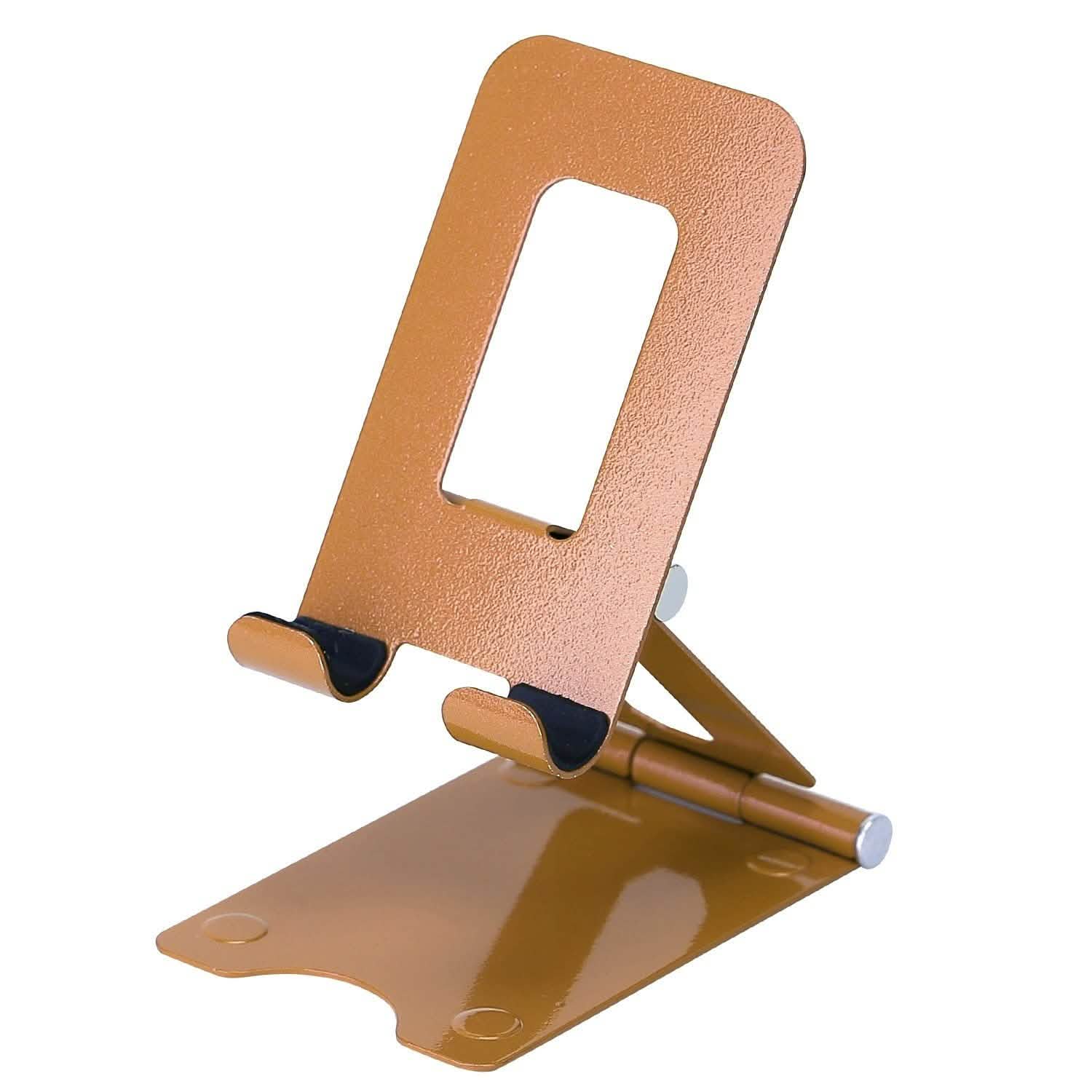 Adjustable Foldable Desktop Phone Stand Gold Mobile Accessories - Tophatter Daily Deals