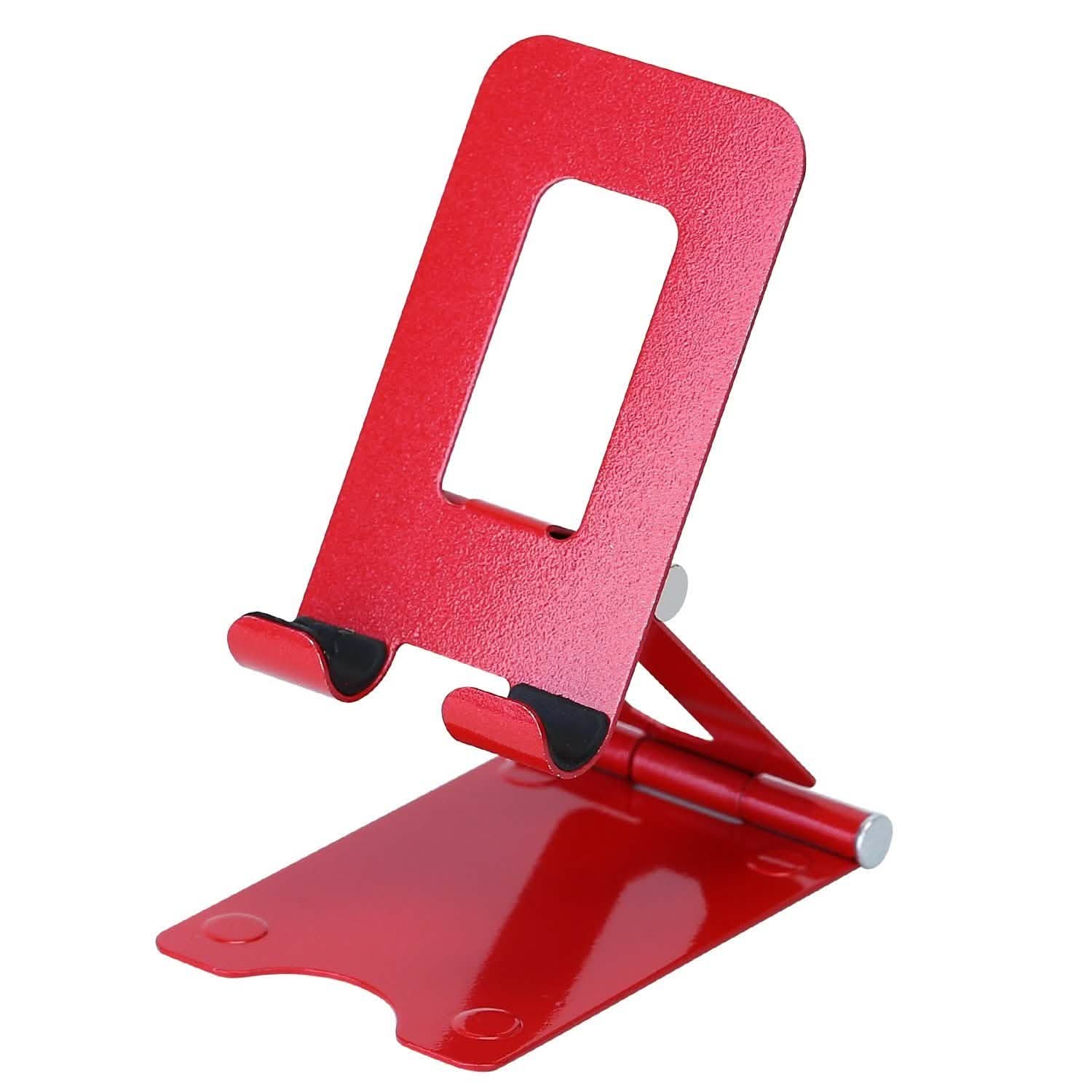 Adjustable Foldable Desktop Phone Stand Red Mobile Accessories - Tophatter Daily Deals