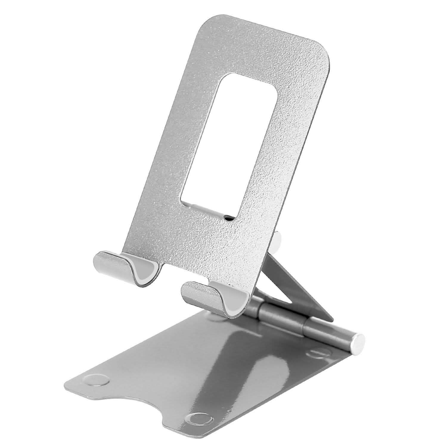 Adjustable Foldable Desktop Phone Stand Silver Mobile Accessories - Tophatter Daily Deals