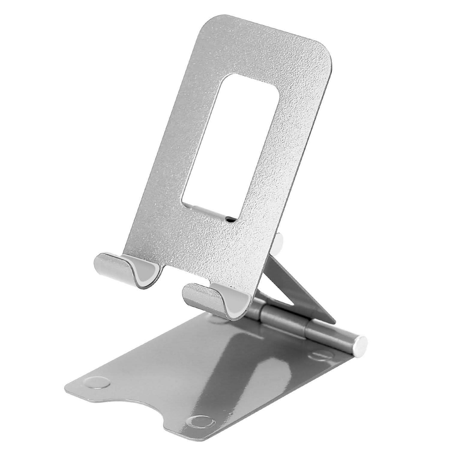 Adjustable Foldable Desktop Phone Stand Silver Mobile Accessories - Tophatter Daily Deals