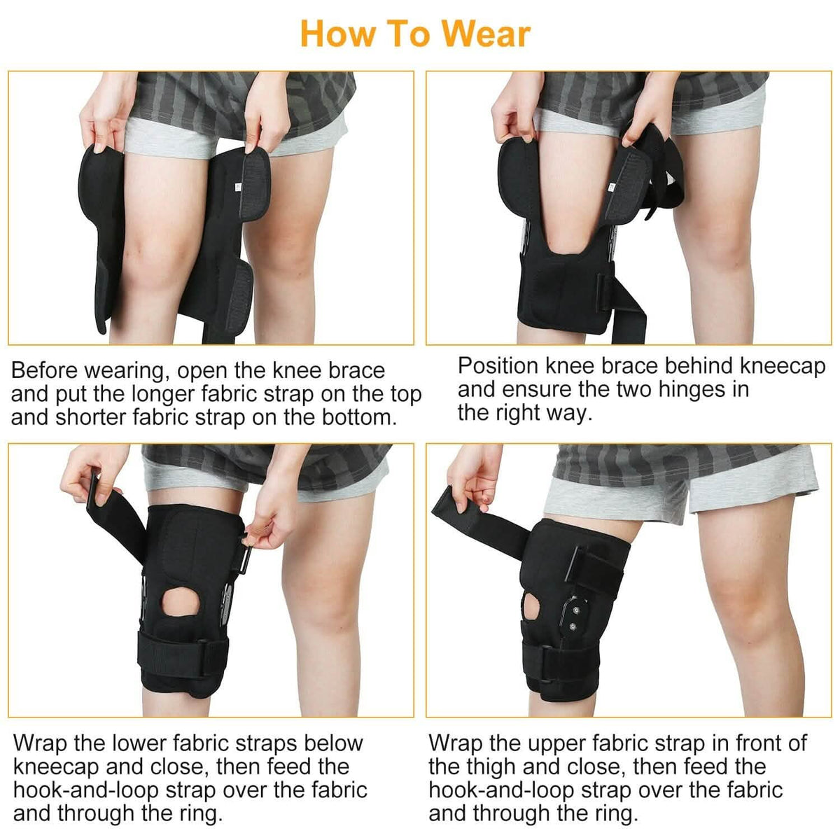 Adjustable Open Patella Compression Knee Brace Health & Wellness - Tophatter Daily Deals