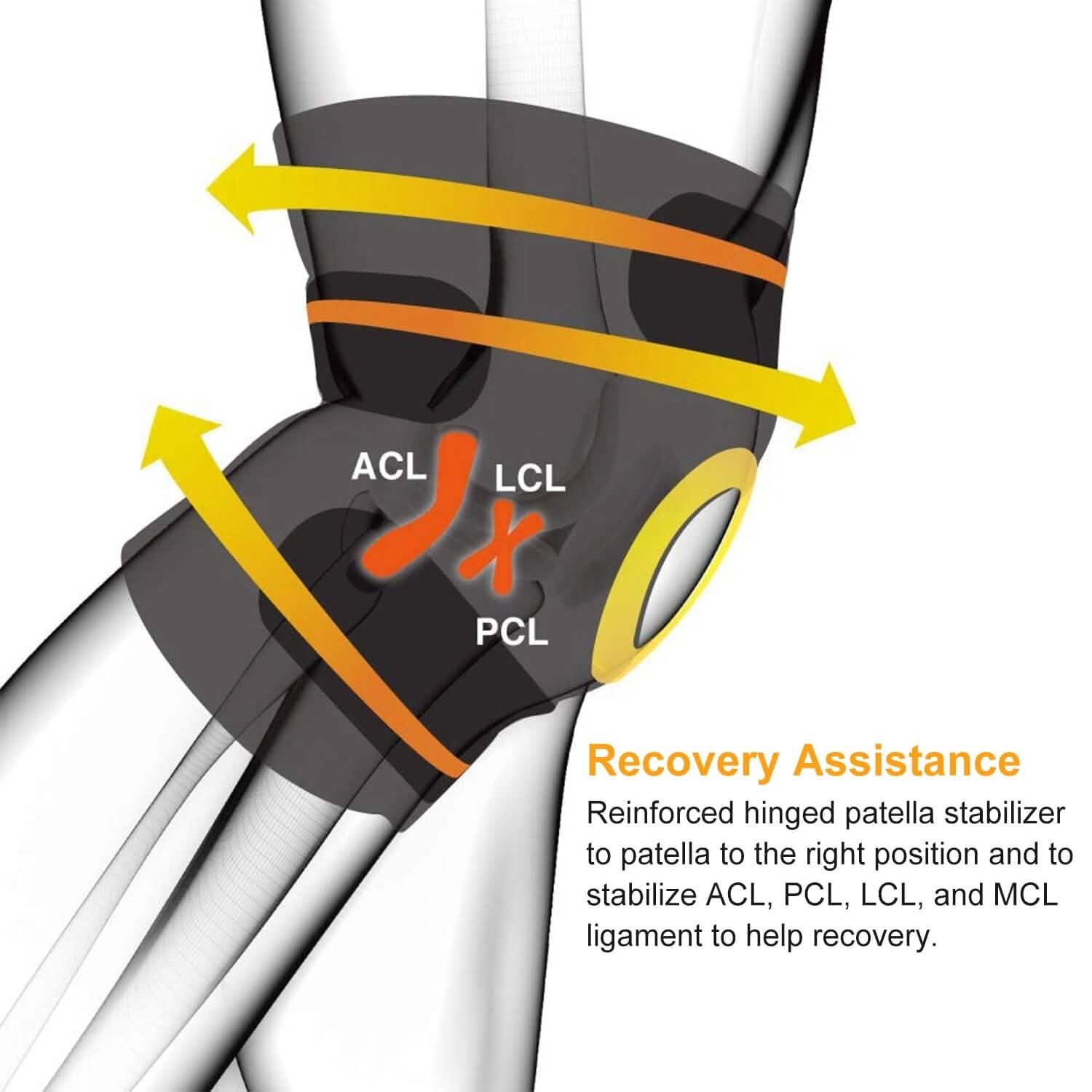 Adjustable Open Patella Compression Knee Brace Health & Wellness - Tophatter Daily Deals