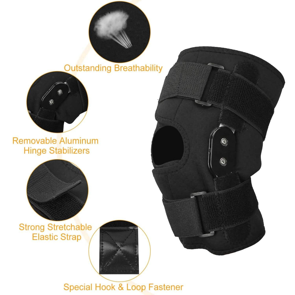 Adjustable Open Patella Compression Knee Brace Health & Wellness - Tophatter Daily Deals