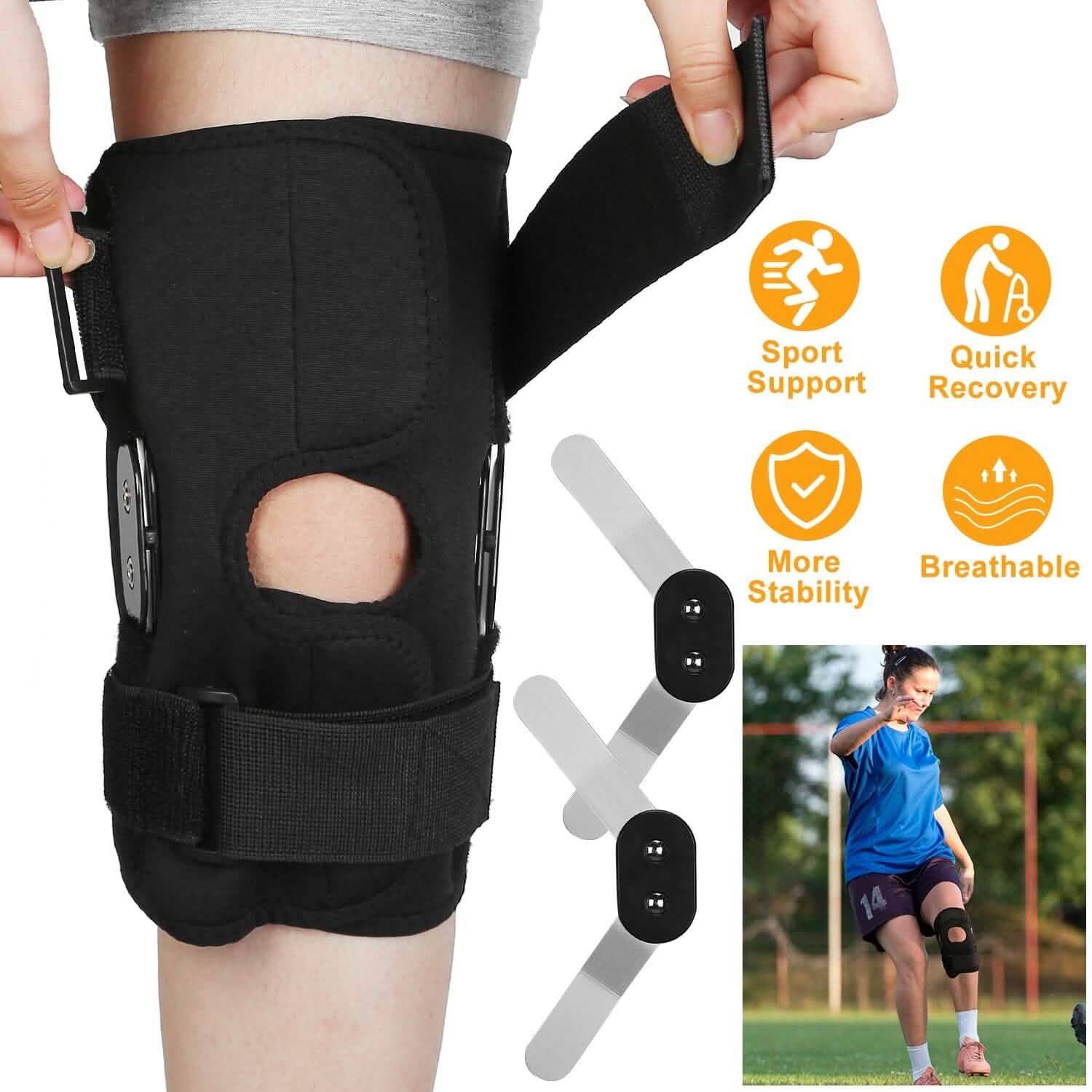 Adjustable Open Patella Compression Knee Brace Health & Wellness - Tophatter Daily Deals