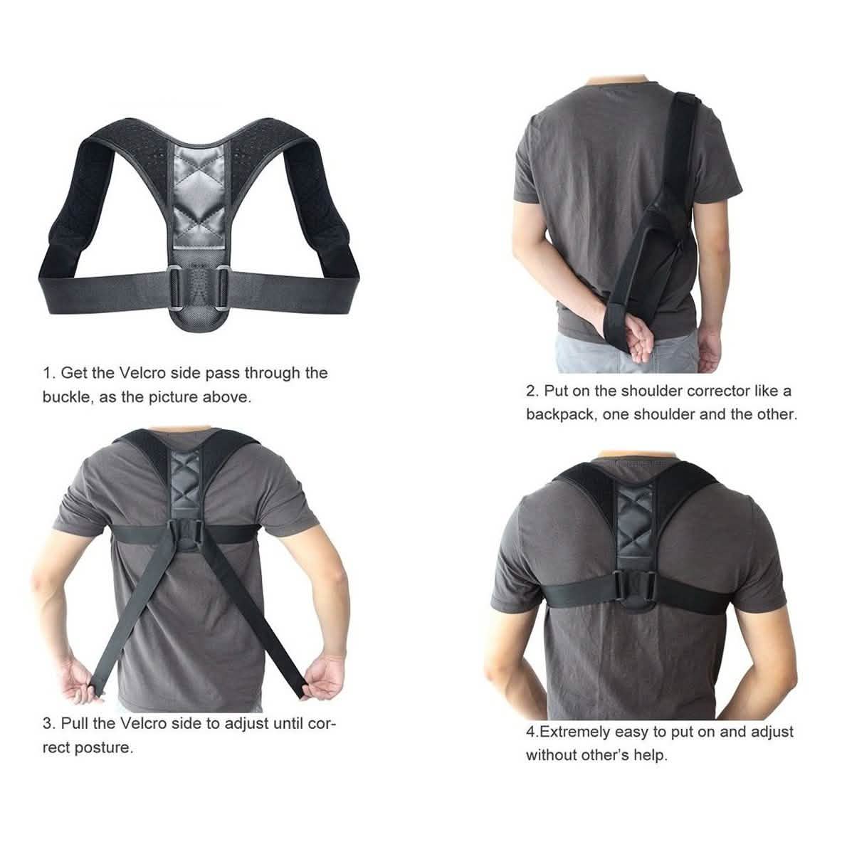 Adjustable Posture Clavicle Support Corrector Back Shoulders Brace Health & Wellness - Tophatter Daily Deals