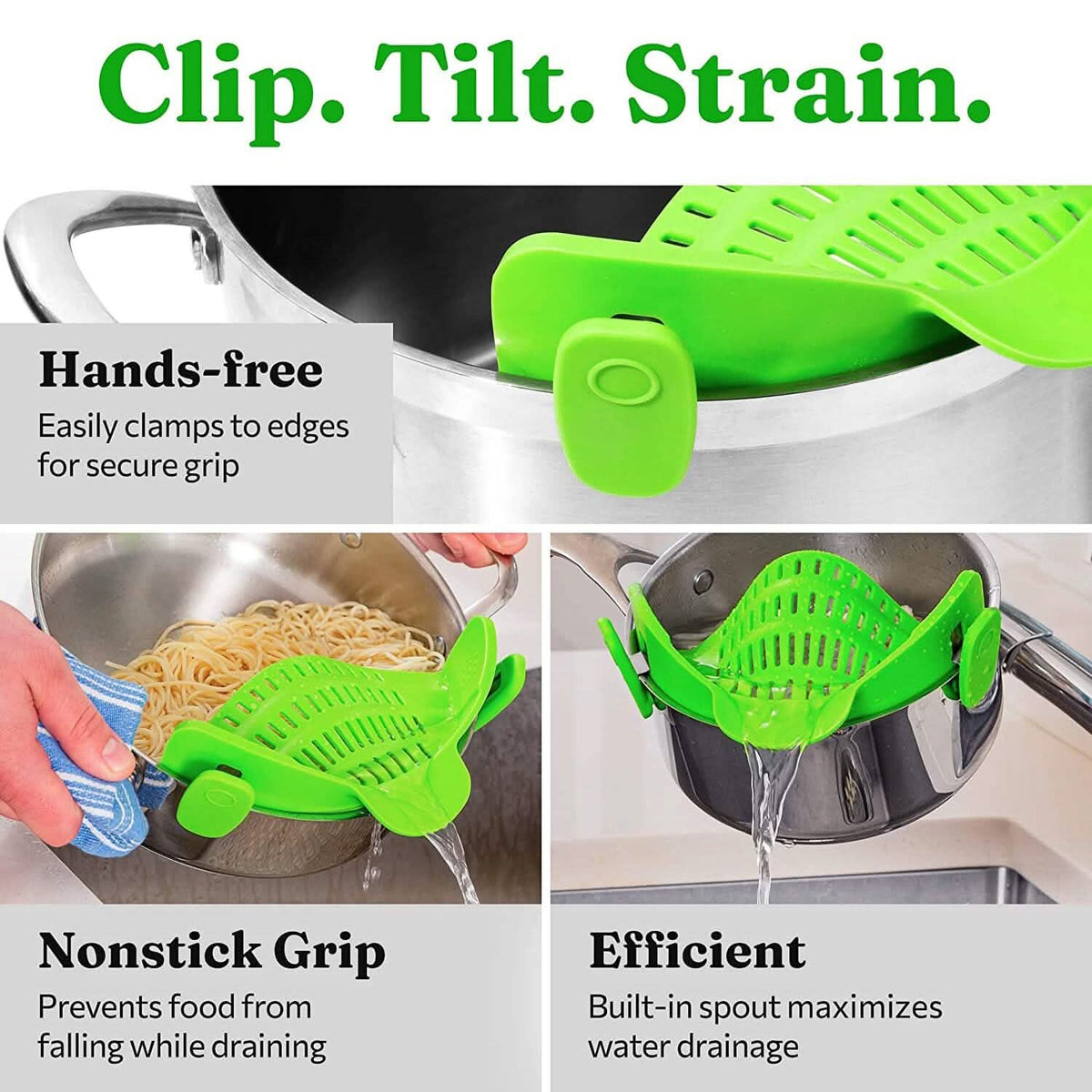 Adjustable Silicone Pot Strainer and Pasta Strainer Kitchen Tools & Gadgets - Tophatter Daily Deals